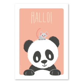 A4 Panda en muis 'hallo'