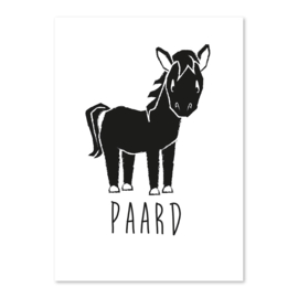 A6 Paard zwart/wit