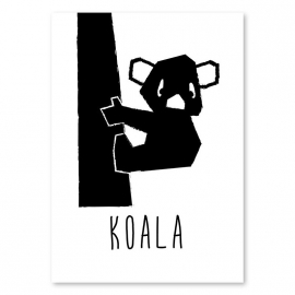 A6 Koala schwarz-weiß