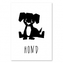 A6 Hond zwart/wit