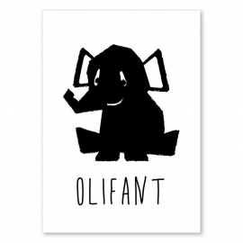 A6 Olifant zwart/wit