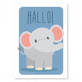 A4 Elefant 'Hallo'