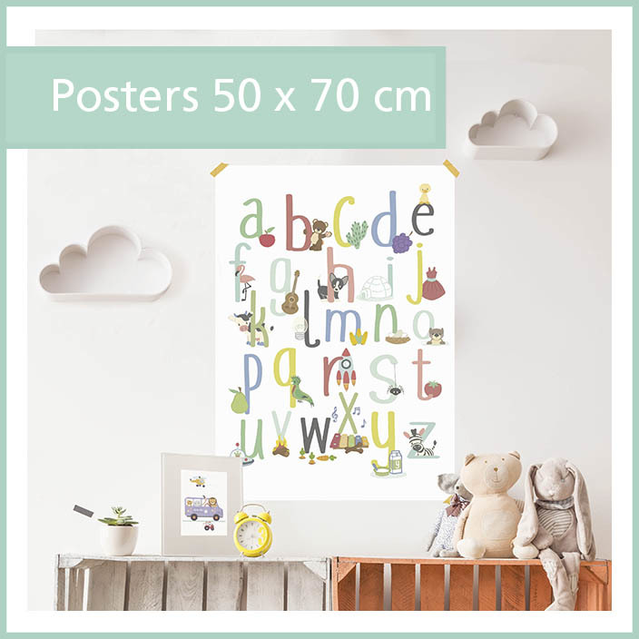 grote poster dieren abc ark noach luchtballon jungle