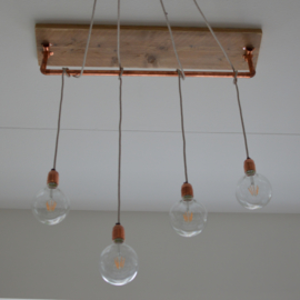Lamp Allicht (hout met koper)