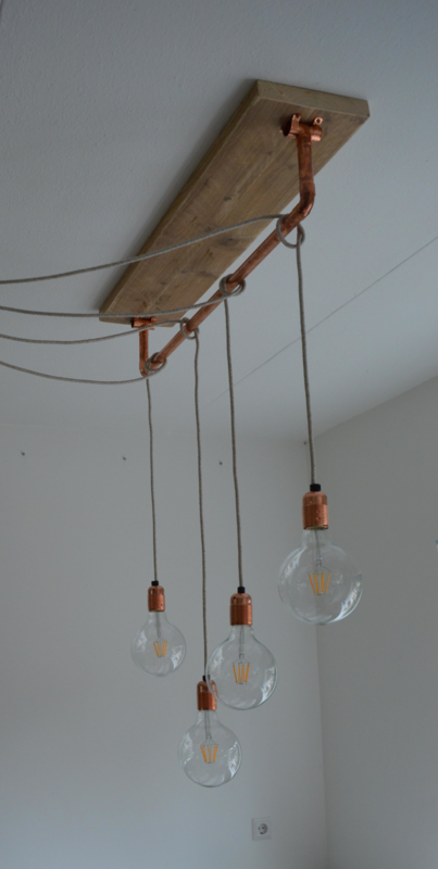 Goede Stoere hanglamp met meerdere gloeilampen | VanStoerHout WP-14