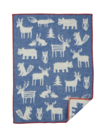 Klippan wiegdeken Forest blauw - 100% Lamswol