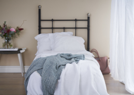 Klippan deken katoen/linnen mix Duo wit