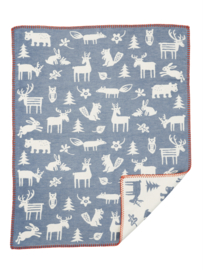 Klippan wiegdeken wol Forest blauw