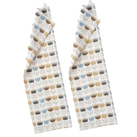 Klippan 100% katoenen theedoek  Tulip grey 2 stuks