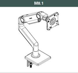 Humanscale M8.1 TFT monitorarm voor 1 beeldscherm