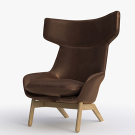 Artifort fauteuil Kalm Comfort 4 poot hout