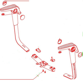 HAG Tiltdown losse armlegger set voor H09 Executive bureaustoelen