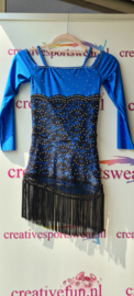 Blauw pakje  maat 140 extra smal