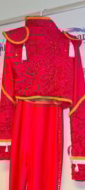 Catsuit  maat 146/152 koraal