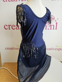 Bais pakje Donkerblauw glitter maat 146/152