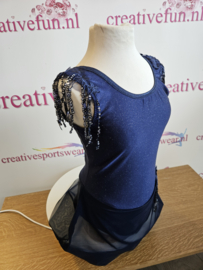 Bais pakje Donkerblauw glitter maat 146/152