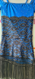 Blauw pakje  maat 140 extra smal