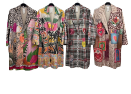 Suedine jas print