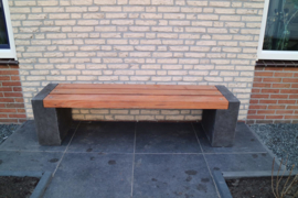 Tuinbank beton en geschaafd hardhout 175x45x45cm