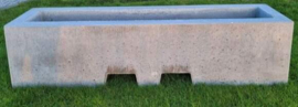 Bloembak beton 200x50x50cm grijs met lepel gaten