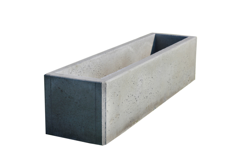 Bloembak beton 200x50x50cm grijs