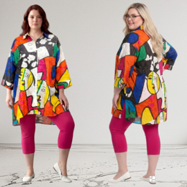 Bubblee oversized katoen A-lijn hemd/blouse