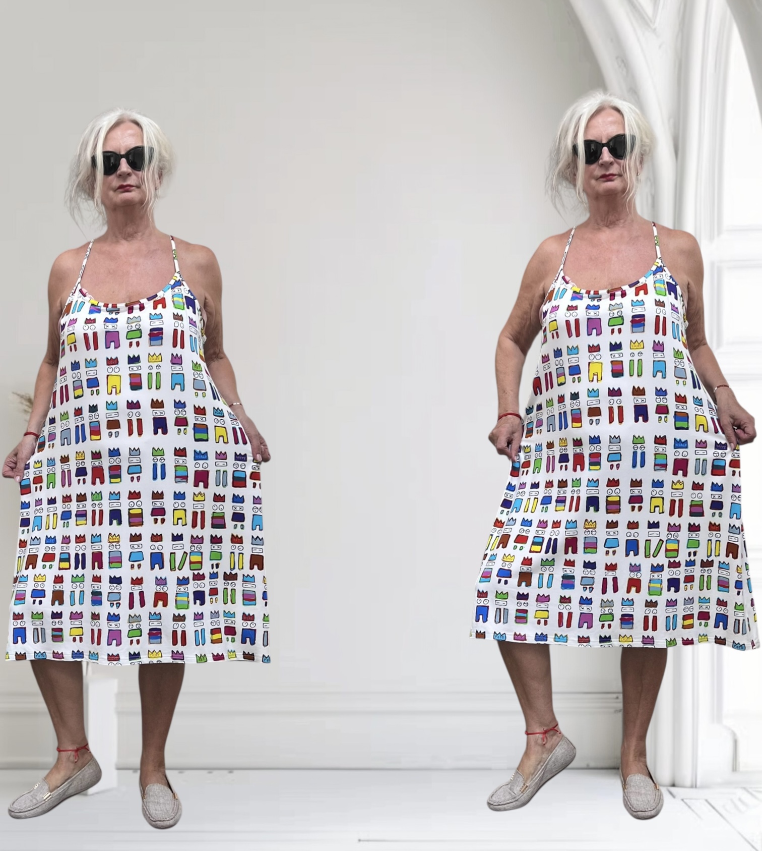 Ophilia viscose A-lijn jurk/tuniek  stretch