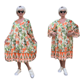 SISSI viscose  ibiza look A-lijn tuniek/jurk