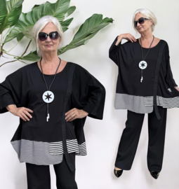 Vincenzo Allocca oversized viscose A-lijn tuniek tuniek zwart/wit
