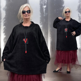 ITALIA MODA oversized fleece tuniek/ stretch/in meerdere kleuren