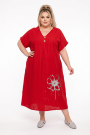 ITALIA MODA  viscose geborduurde jurk/in meerdere kleuren