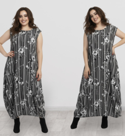 AKH oversized chique viscose  A-lijn  jurk apart/niet doorschijnend