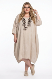 Moonshine katoen A-lijn jurk beige