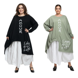 ITALIA MODA oversized katoen A-lijn tuniek stretch/in meerdere kleuren