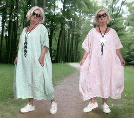 Moonshine oversized  linnen jurk apart/in meerdere kleuren