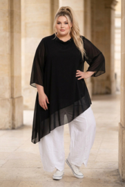 ITALIA MODA oversized viscose mix A-lijn tuniek met strik gevoerd /meerdere kleuren