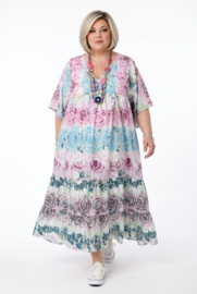 UNIDIVA viscose/zijde A-lijn zomer jurk apart