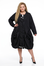 Moonshine oversized tussenjas waterbestendig met knoopsluiting zwart