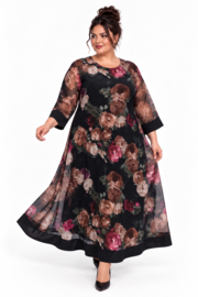 ITALIA MODA oversized chiffon A-lijn wijde jurk gevoerd/in meerdere kleuren