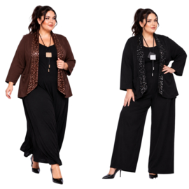 ITALIA MODA oversized viscose crepe vest/blazer met pailetten/in meerdere kleuren