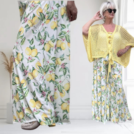 ITALY Mode jersey viscose  wijde broek apart /zeer rekbaar