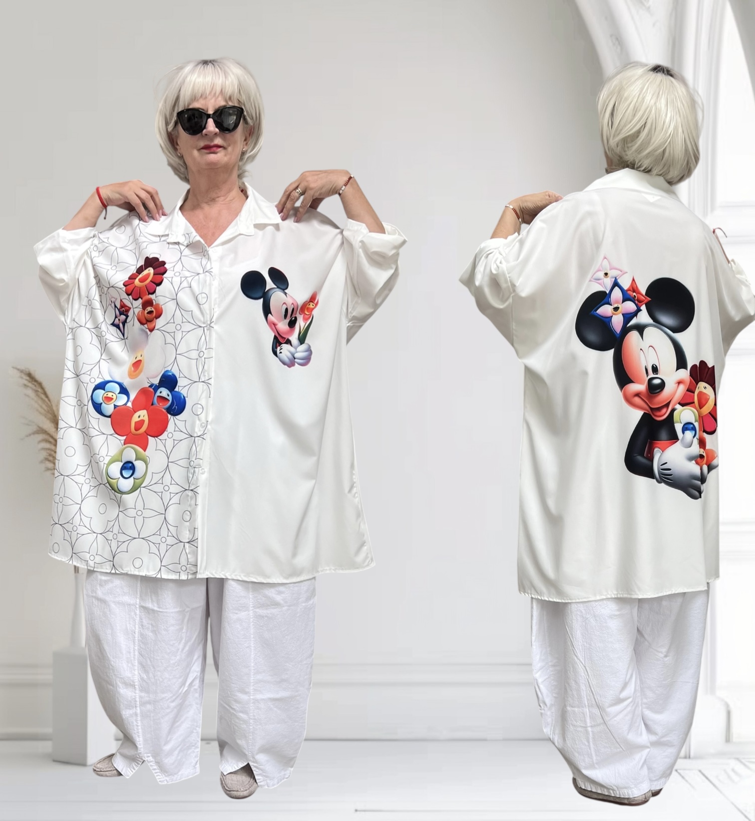 ITALIA oversized viscose blouse/hemd