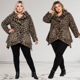Vincenzo Allocca oversized wolmix korte jas apart/stretch