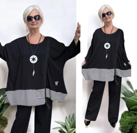 Vincenzo Allocca oversized viscose A-lijn tuniek tuniek zwart/wit