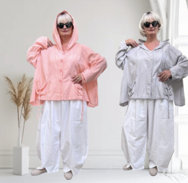 Moonshine katoen A-lijn blazer met capuchon  apart/in meerdere kleuren