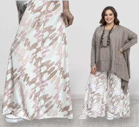 ITALY Mode jersey viscose  wijde broek apart /zeer rekbaar
