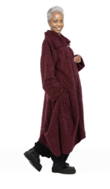 AKH oversized lange ballonvorm glanzendet gekrulde bont winterjas