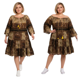 UNIDIVA polysilk A-lijn zomer jurk apart