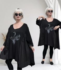 Vincenzo Allocca oversized katoen A-lijn tuniek/stretch/zwart