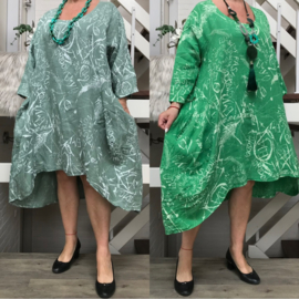 Moonshine linnen asymmetrisch jersey A-lijn jurk/tuniek  apart/ in meerdere kleuren